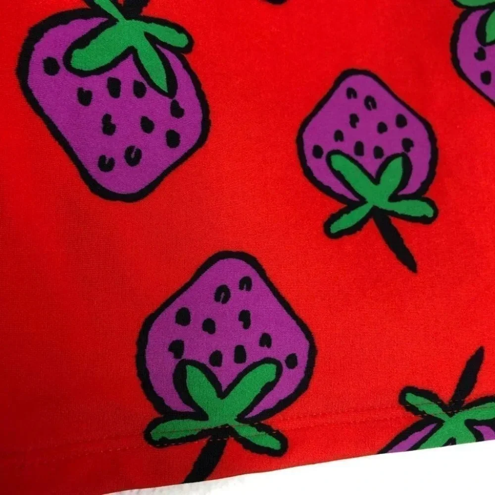 Hanna Andersson swimsuit top red with‎ strawberries size 3 years